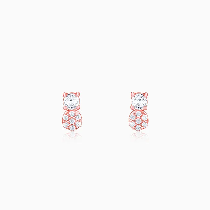 Rose Gold Zirconia Elegance Earrings