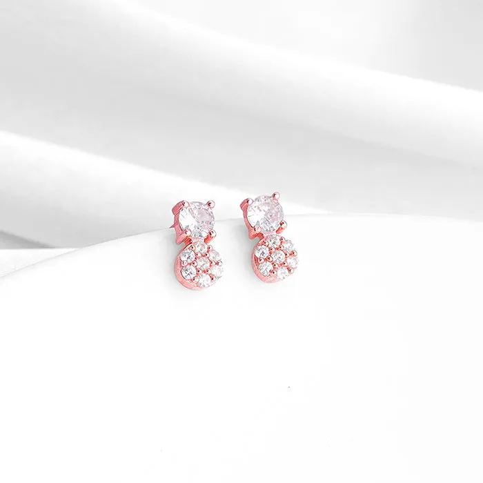 Rose Gold Zirconia Elegance Earrings
