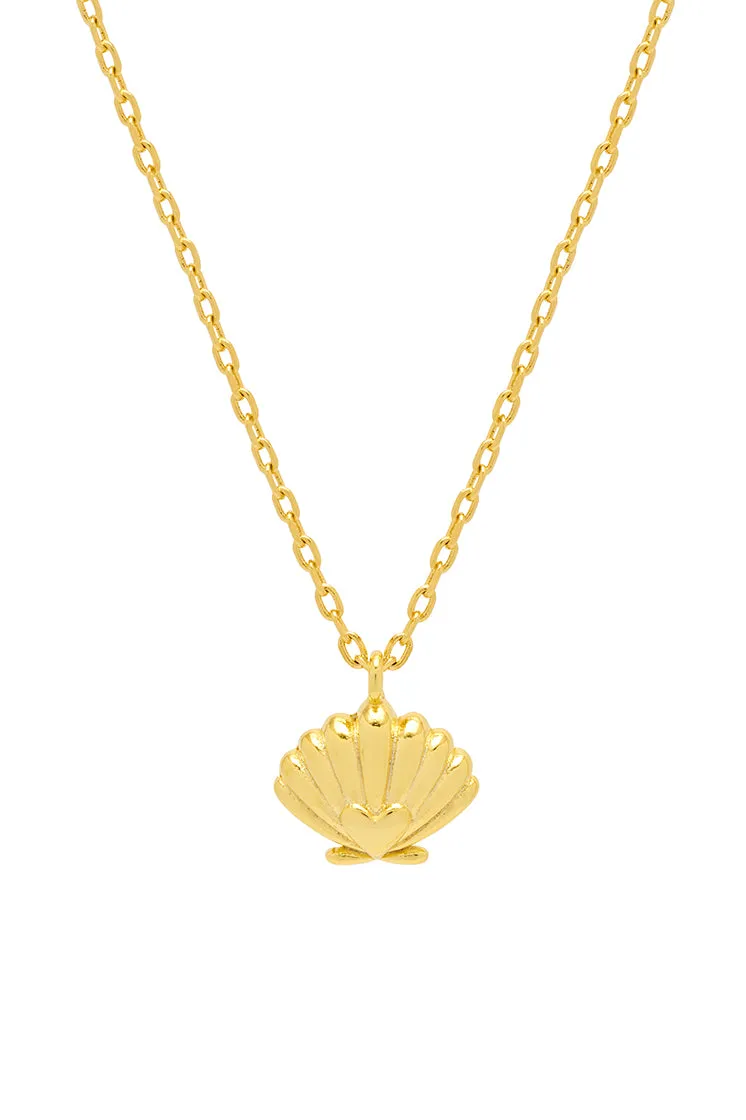 Scallop Heart Pendant Necklace