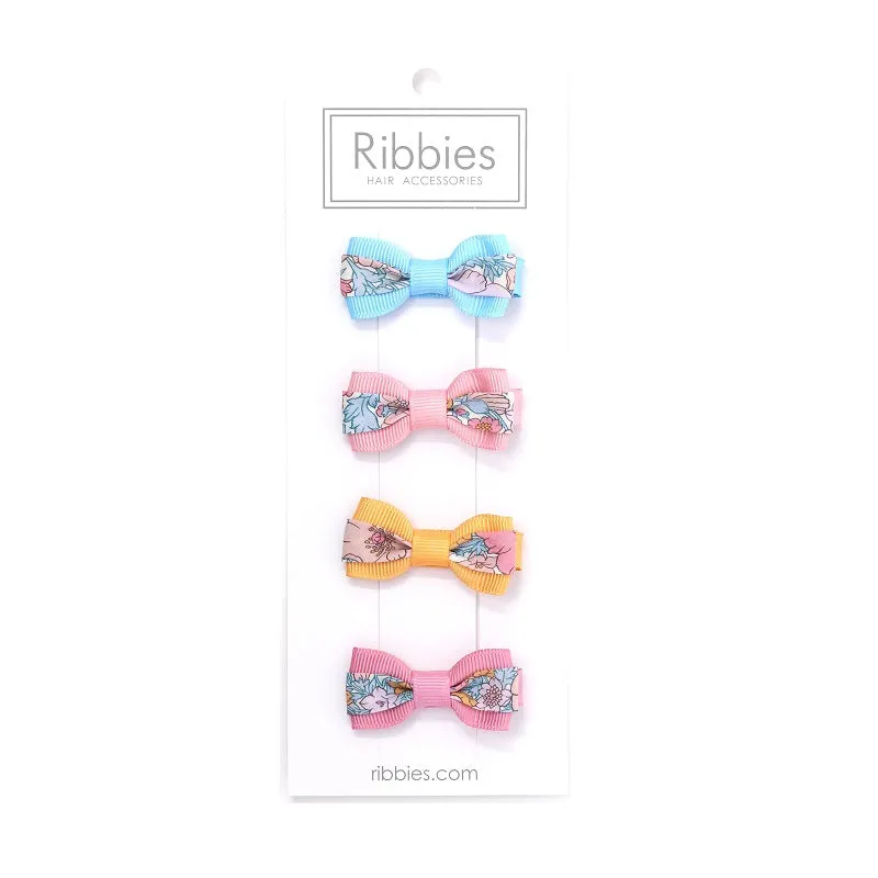 Set of 4 Liberty Bows - Meadow Song - Pink