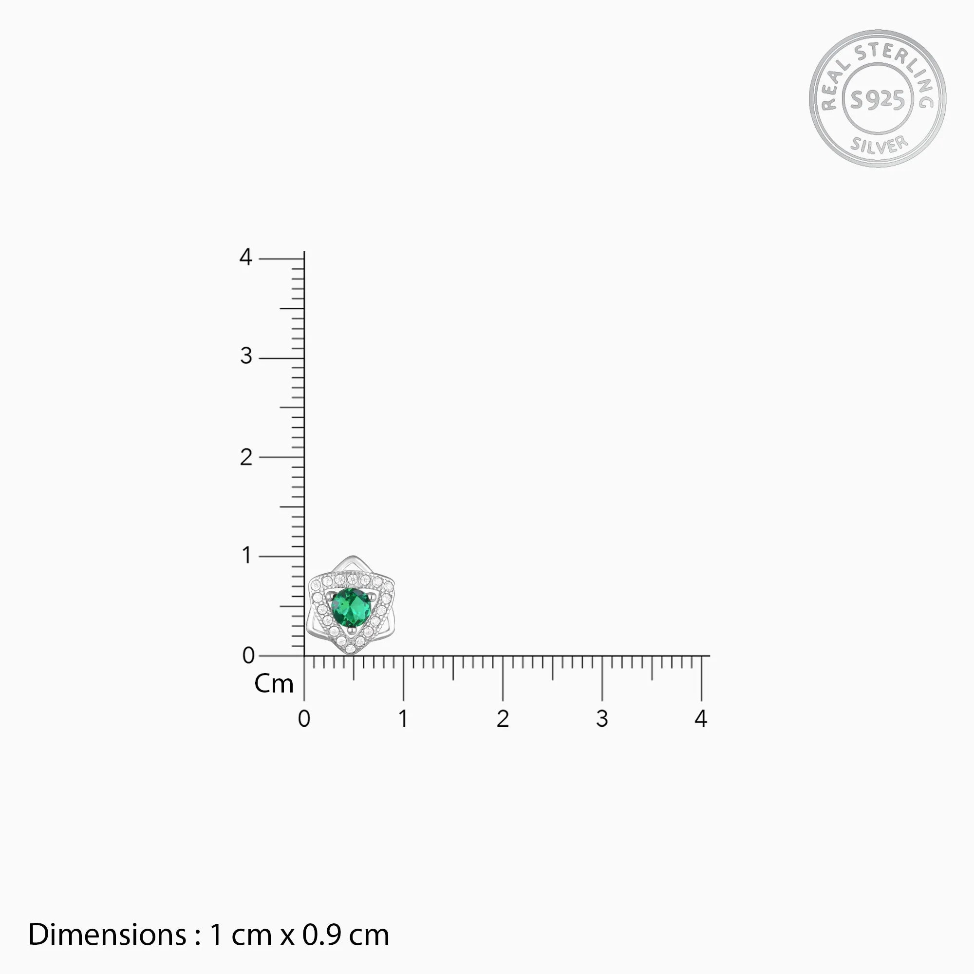 Silver Emerald Green Star Earrings
