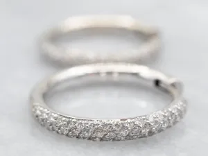Sleek Diamond Hoop Earrings