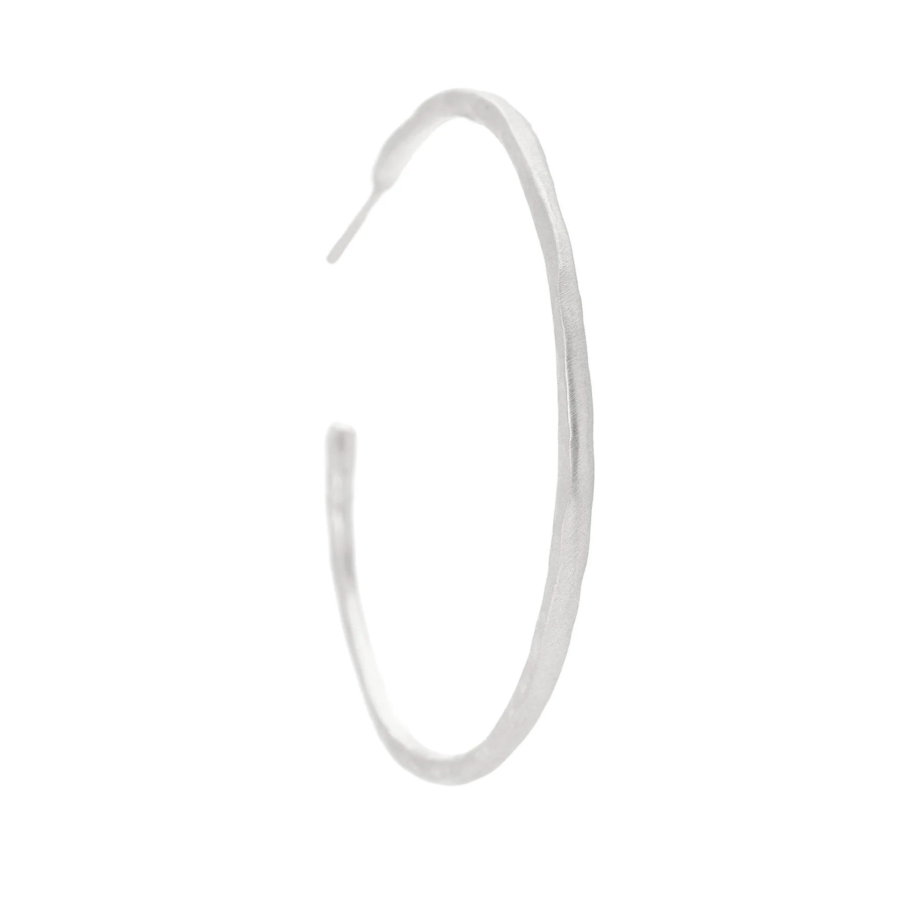 Solid Gold Hammered Open Hoop Earrings