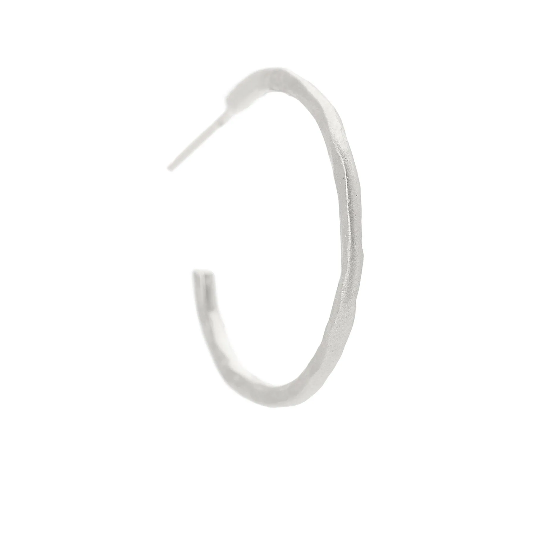 Solid Gold Hammered Open Hoop Earrings