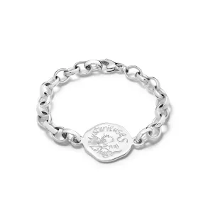 Soyez Myst??rieuses Quote Bracelet Silver