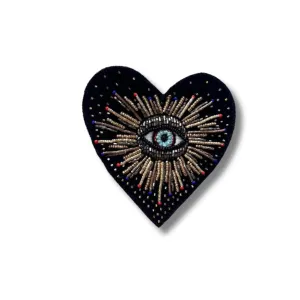 Spooky Black Heart Halloween Brooch
