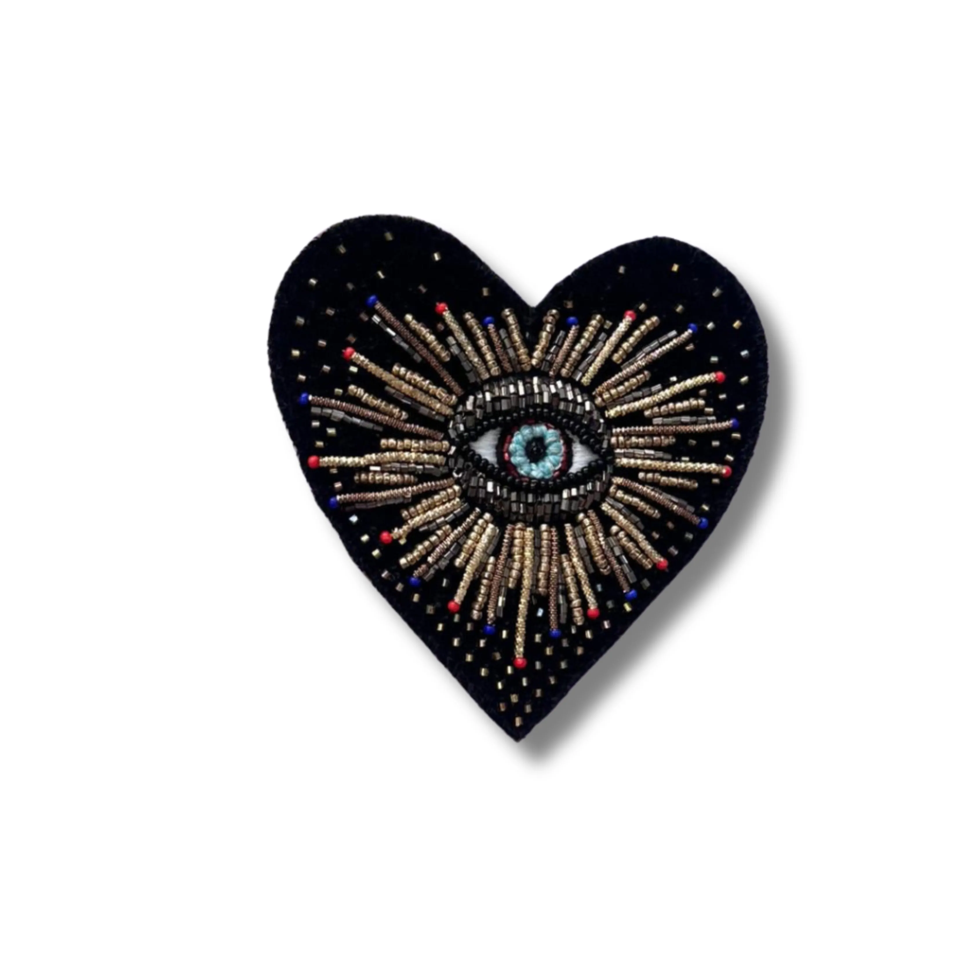 Spooky Black Heart Halloween Brooch