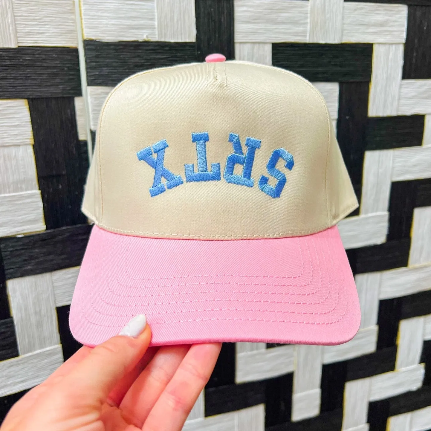 SRTX Trucker Hat - Beige/Pink/Sky Blue