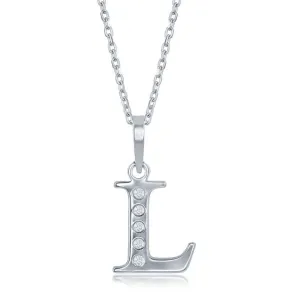 Sterling Silver Diamond "L" Initial Pendant Chain