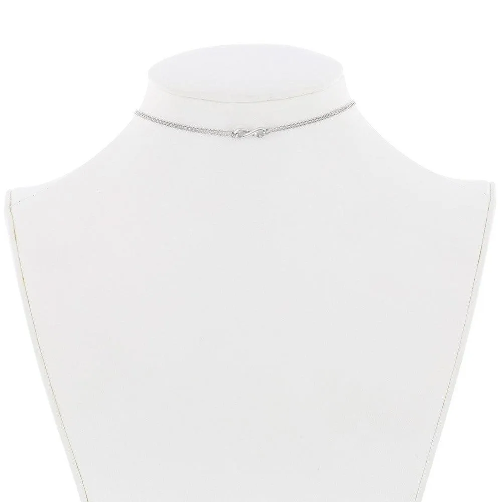 Sterling Silver Double Strand Infinity Choker Necklace