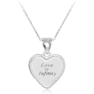 Sterling Silver "Love is Infinity" Pendant Chain