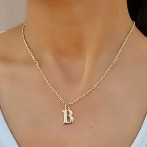 TFC Small Letter B - Gold Plated Pendant Necklace