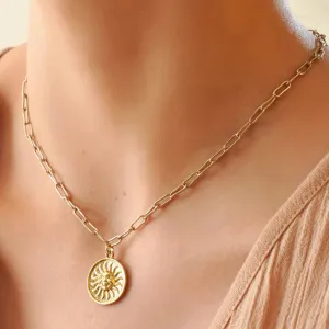 TFC Sunshine Pendant Gold Plated Necklace