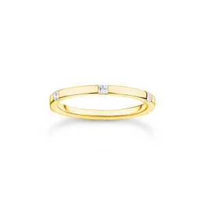 Thomas Sabo Charm Club Yellow Gold Plated Sterling Silver Ring D