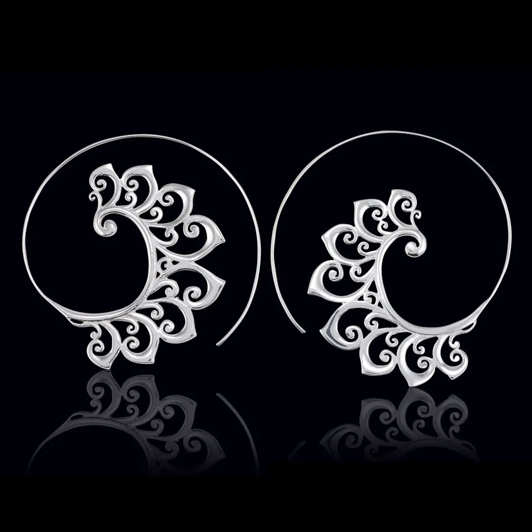 Tribal Fire Spirals - Silver Posts