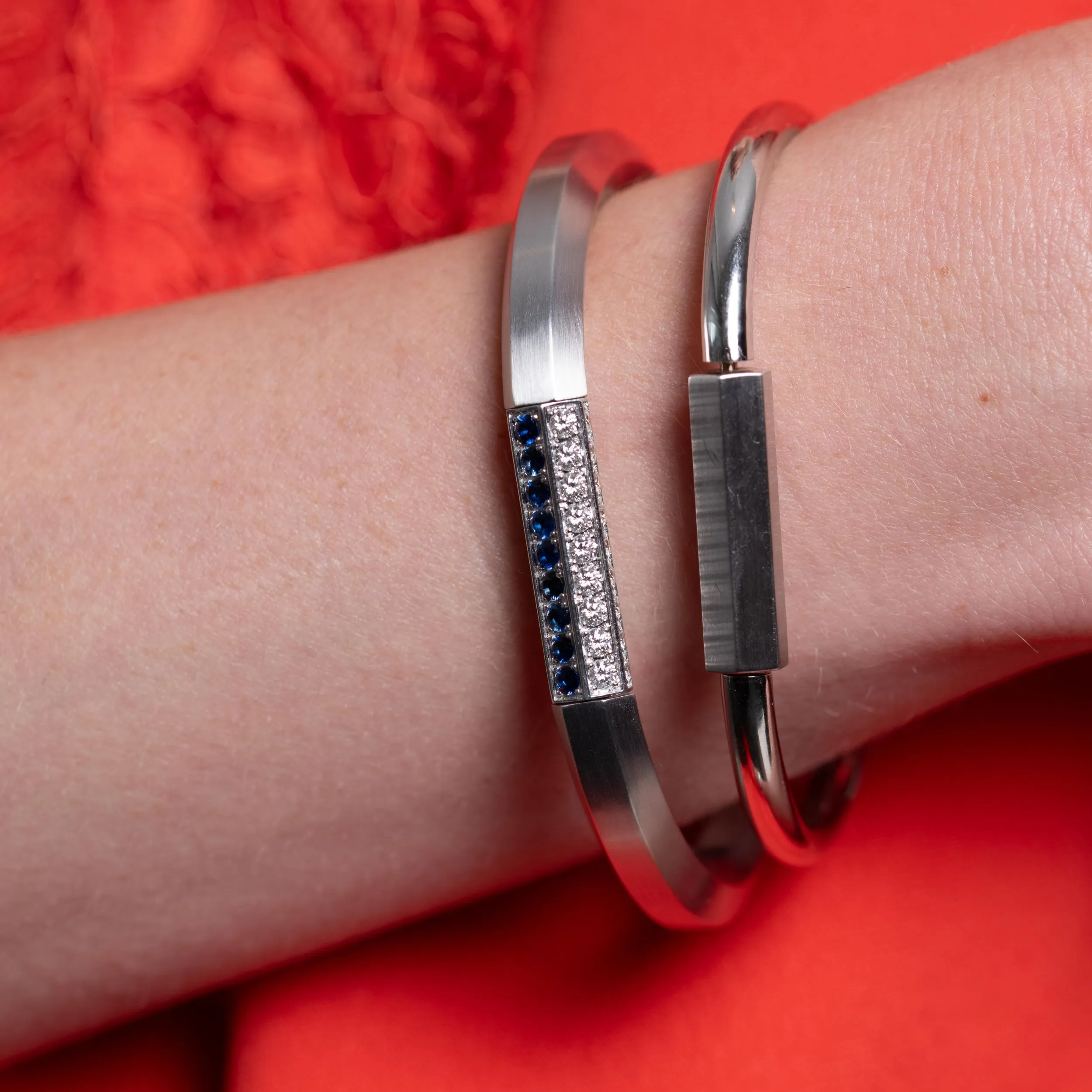 Vault Pav?? Lock, 18k White Gold