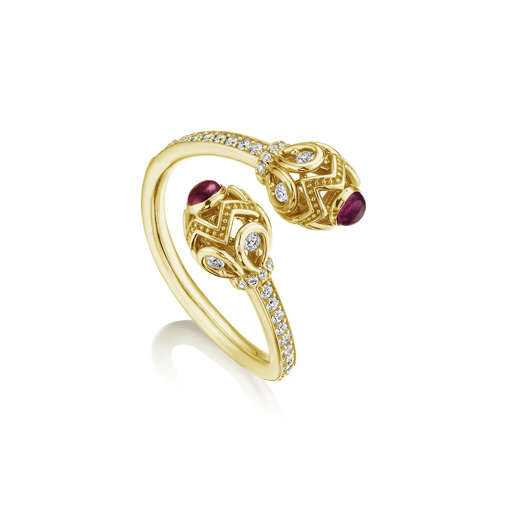 Verragio 18k Diamond and Rhodolite Garnet Bypass Ring