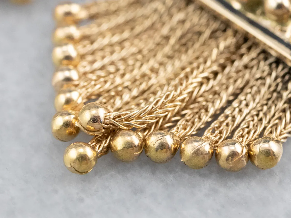 Victorian Revival Gold Fringe Statement Earrings