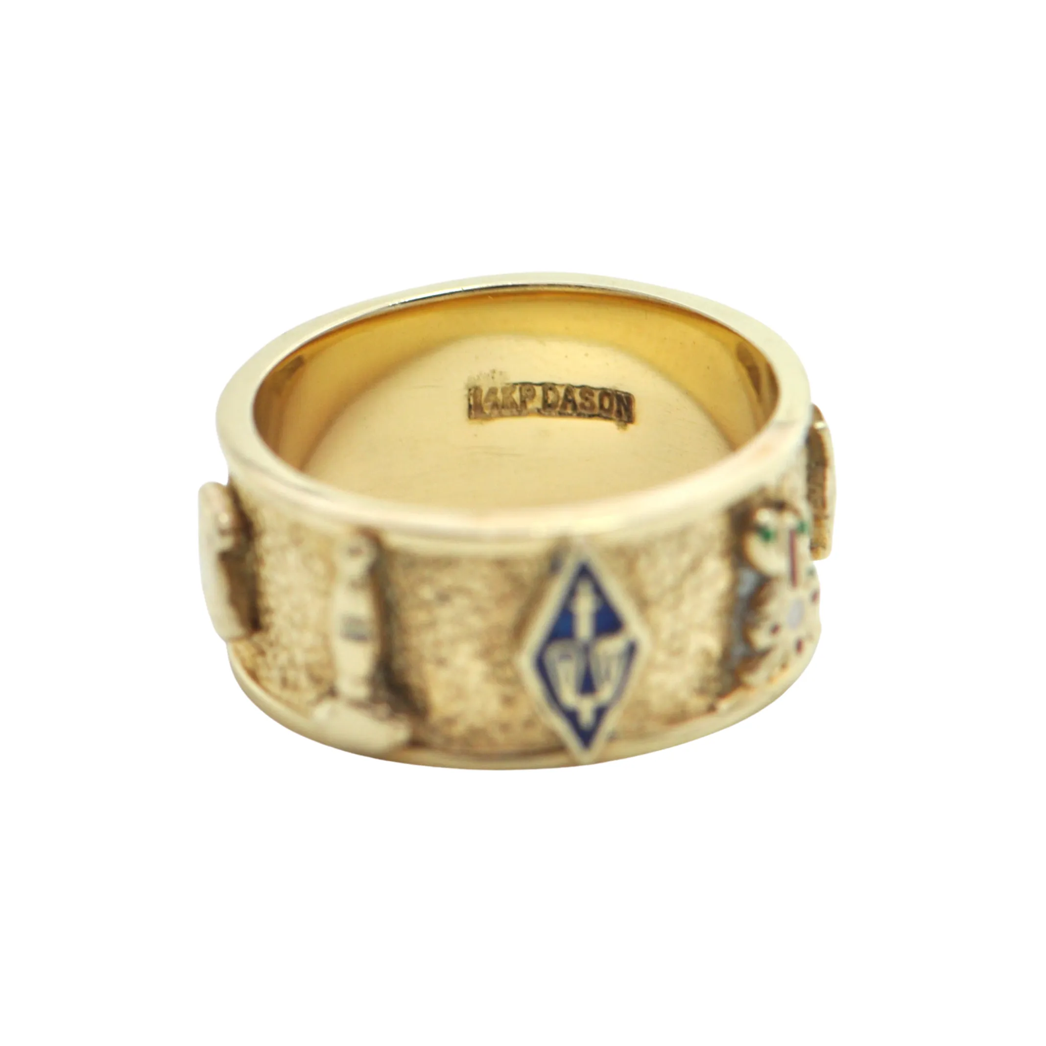 Vintage Masonic 14K Yellow Gold Ring