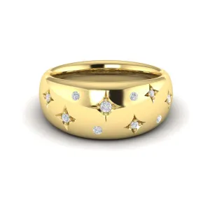 Vlora Estrella Collection Diamond Vlora Star Dome Ring in 14K Yellow Gold