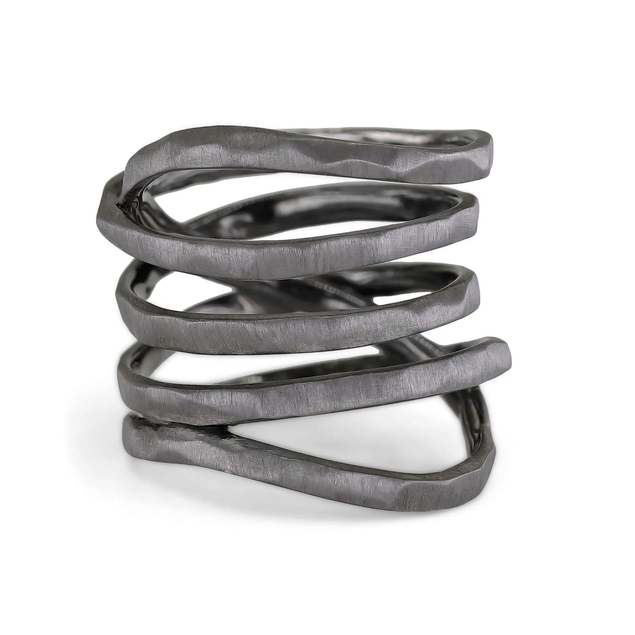 Wille Jewellery Rhodium Silver Five Wrap Ring