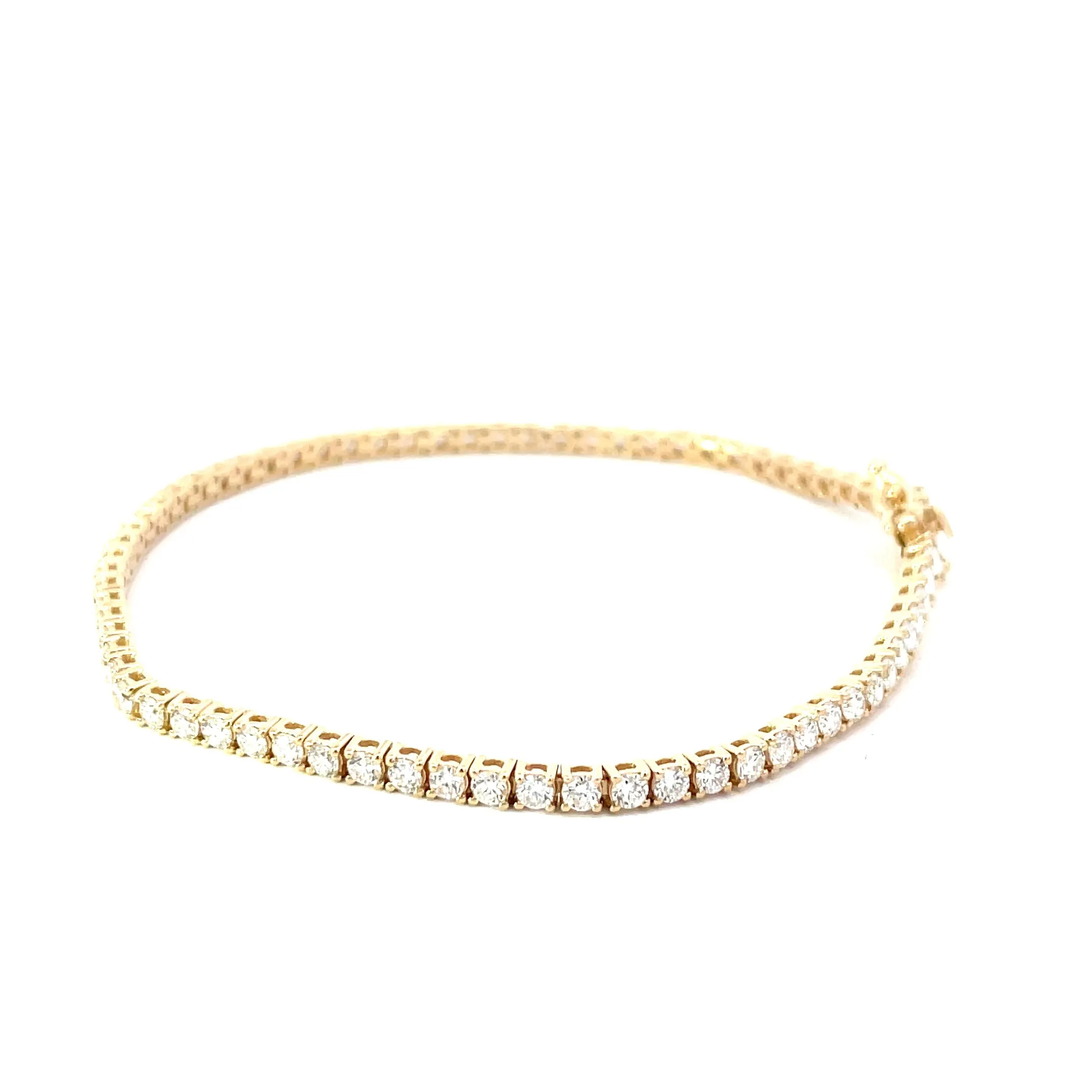 Yellow Gold Lab Grown Diamond Tennis Bracelet