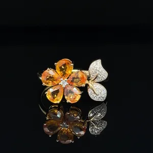 Yellow Sapphire & Diamond 2.37ctw Bouquet Cluster Ring in 18k Yellow Gold - #421 - RGSAX006710